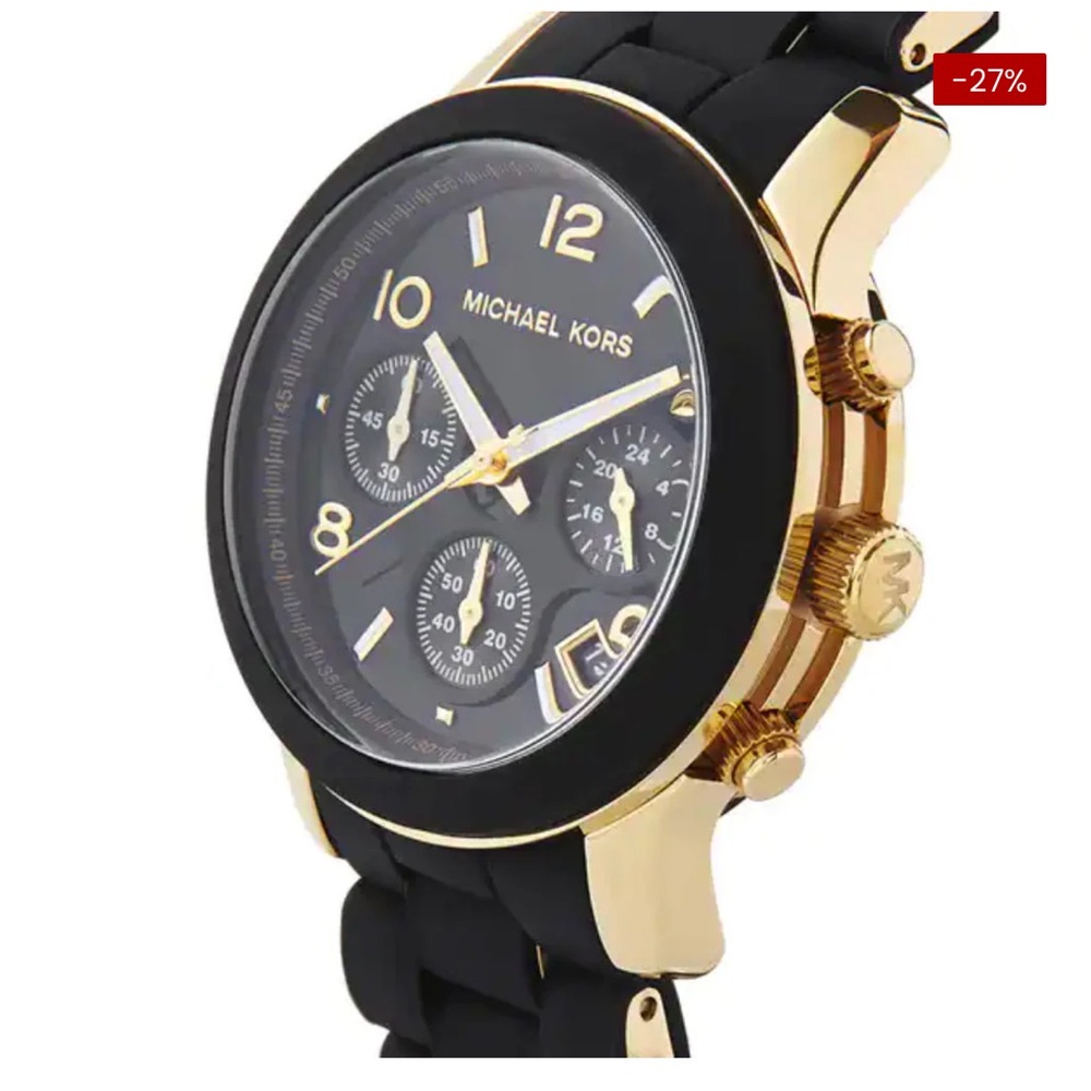 Michael Kors Runway Black and Gold Watch MK5191 - Picture 3 of 10